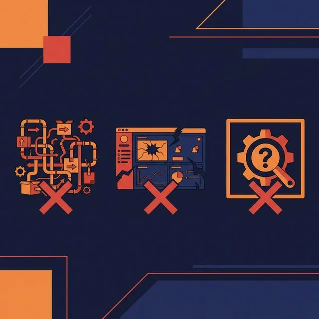 Anti-patterns: monolithic pipeline, no monitoring, tool-first thinking